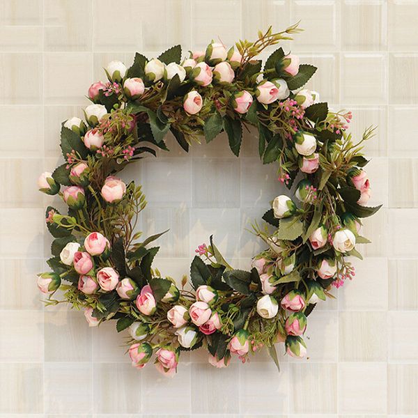 artificial green leaves decoration rose wreath simulation silk garland fake flower home wedding door wall hanging decoration
artificial green leaves decoration rose wreath simulation silk garland fake flower home wedding door wall hanging decoration