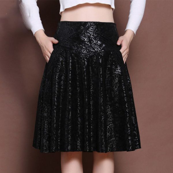 high waist female sheepskin leather skirts streetwear slim print a-line knee-length elegant comfort, Black
high waist female sheepskin leather skirts streetwear slim print a-line knee-length elegant comfort, Black