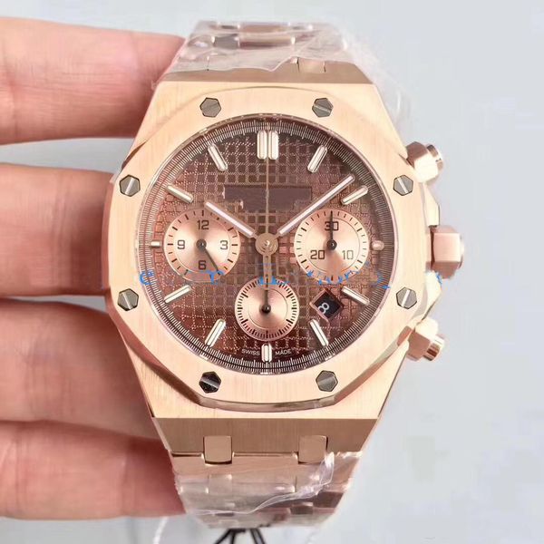 mens high watch quartz battery chronograph movement watches stainless steel sapphire glass male fashion business 42mm folding wristwatch, Slivery;brown
mens high watch quartz battery chronograph movement watches stainless steel sapphire glass male fashion business 42mm folding wristwatch, Slivery;brown