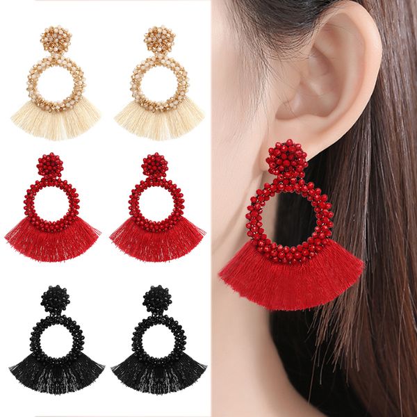 new beads circle tassel dangle earrings for women wedding party jewelry bijoux statement drop earring, Silver
new beads circle tassel dangle earrings for women wedding party jewelry bijoux statement drop earring, Silver