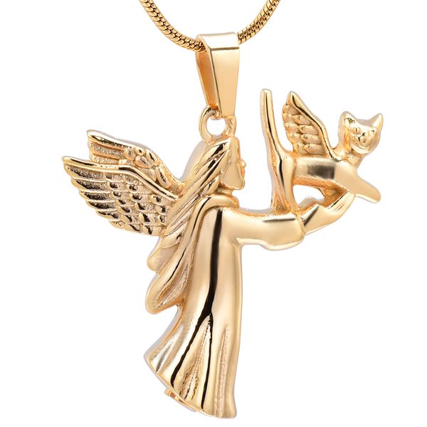 lkj10043 angel fairy hold cat stainless steel pet ashes jewelry pendant for animal keepsake memorial urn necklace, Silver
lkj10043 angel fairy hold cat stainless steel pet ashes jewelry pendant for animal keepsake memorial urn necklace, Silver