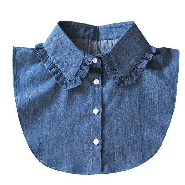 ladies shirt fake collar fashion street fake half shirt pure cotton washed denim doll collar stand, Blue;purple
ladies shirt fake collar fashion street fake half shirt pure cotton washed denim doll collar stand, Blue;purple