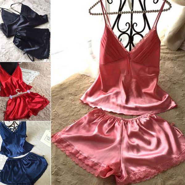 women lingerie silk pajama sets ladies sleeveless spaghetti strap vest lace shorts 2pcs slim silk sleepwear sets solid, Blue;gray
women lingerie silk pajama sets ladies sleeveless spaghetti strap vest lace shorts 2pcs slim silk sleepwear sets solid, Blue;gray