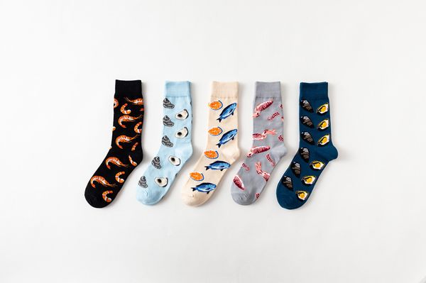 5 pair/lot men's socks novelty popular sea food animal fruit cartoon style colorful funny long socks for man causal dress, Black
5 pair/lot men's socks novelty popular sea food animal fruit cartoon style colorful funny long socks for man causal dress, Black