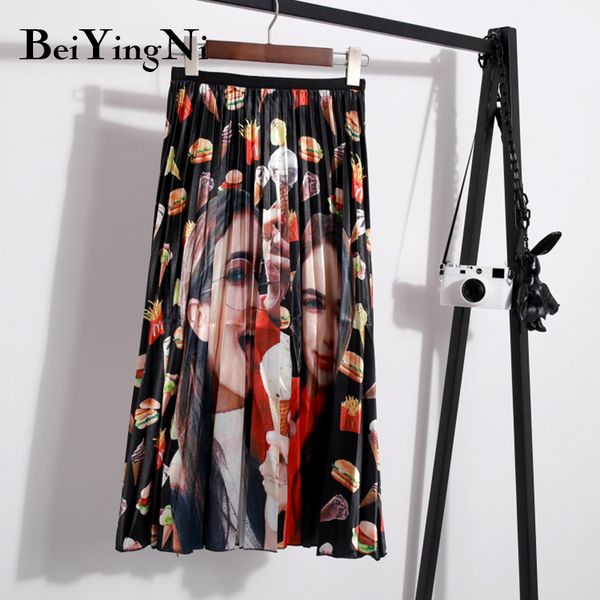 beiyingni 2019 summer fashion girls print skirt high elasticity pleated spell color europen mid-calf skirts casual streetwear, Black
beiyingni 2019 summer fashion girls print skirt high elasticity pleated spell color europen mid-calf skirts casual streetwear, Black