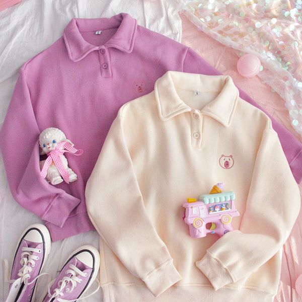 women's hoodies & sweatshirts winter plus velvet lapel hoodie sweatshirt young girl loose student cute bear soft sister collor pullover, Black
women's hoodies & sweatshirts winter plus velvet lapel hoodie sweatshirt young girl loose student cute bear soft sister collor pullover, Black