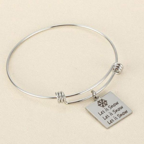 birthday gifts for women girls stainless steel expandable bangle square pendant charm bracelets in the popular style jewelry, White
birthday gifts for women girls stainless steel expandable bangle square pendant charm bracelets in the popular style jewelry, White