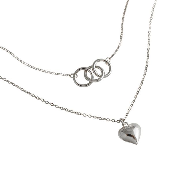 100% s925 sterling silver geometric double-deck circle love heart choker necklace pendant chain ornaments wedding party gift, Golden;silver
100% s925 sterling silver geometric double-deck circle love heart choker necklace pendant chain ornaments wedding party gift, Golden;silver