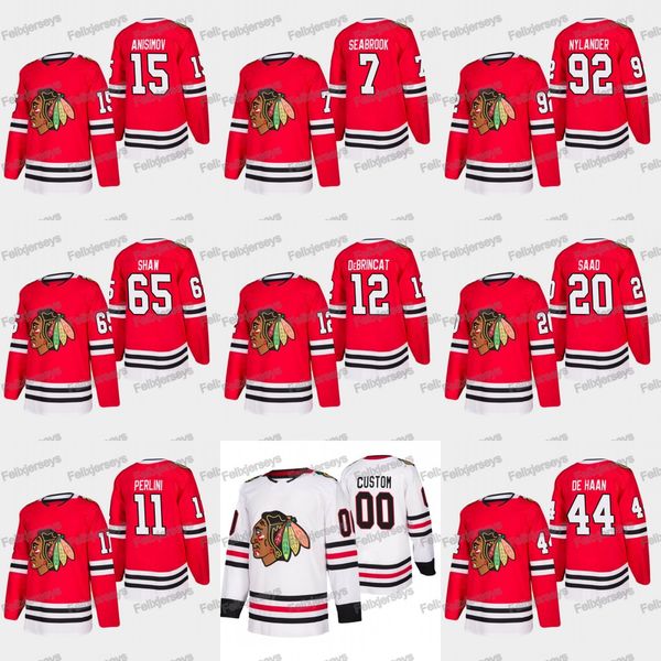 Alex DeBrincat 2019-20 Chicago Blackhawks Brendan Perlini Artem Anisimov Alexander Nylander Andrew Shaw Saad Brent Seabrook de Haan Jersey
Alex DeBrincat 2019-20 Chicago Blackhawks Brendan Perlini Artem Anisimov Alexander Nylander Andrew Shaw Saad Brent Seabrook de Haan Jersey