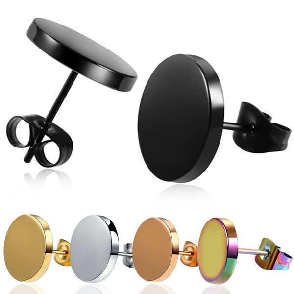 1 pair stainless steel shaped with butterfly clasp push black earrings trendy round punk ear studs earrings women men earrings, Golden;silver
1 pair stainless steel shaped with butterfly clasp push black earrings trendy round punk ear studs earrings women men earrings, Golden;silver