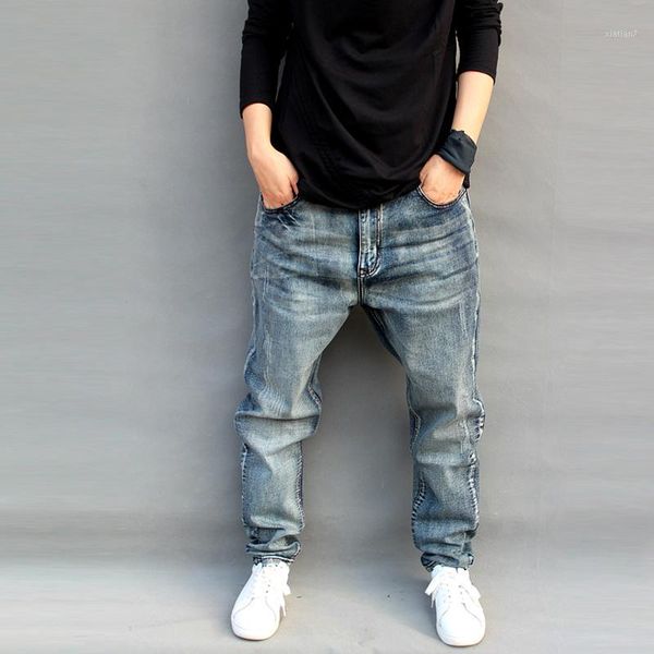 new trendy jeans men's loose harem pants slightly stretch big size skateboard baggy jeans male trousres cotton1, Blue
new trendy jeans men's loose harem pants slightly stretch big size skateboard baggy jeans male trousres cotton1, Blue
