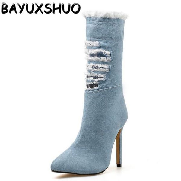 bayuxshuo весна осень римском стиле женские сапоги заостренные туфли на шпильках мода отверстие джинсовые сапоги молния партия женская обувь, Black
bayuxshuo весна осень римском стиле женские сапоги заостренные туфли на шпильках мода отверстие джинсовые сапоги молния партия женская обувь, Black