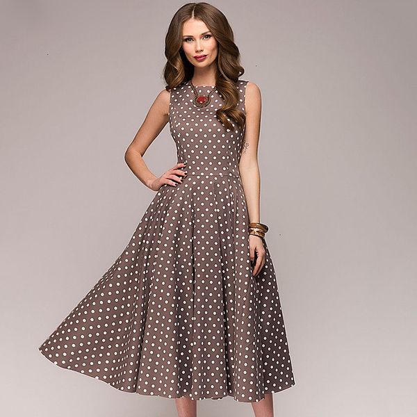 womens clothes woman dresses elegant vintage dot printing a line dress women 2019 sleeveless o neck mid calf casual dress female vestidos, Black;gray
womens clothes woman dresses elegant vintage dot printing a line dress women 2019 sleeveless o neck mid calf casual dress female vestidos, Black;gray