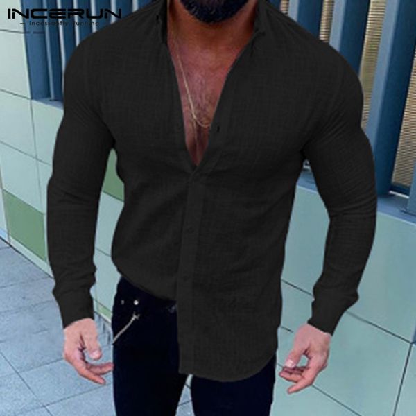 incerun fashion men business brand shirt cotton long sleeve slim fit street chic solid mens casual shirts camisa masculina 2019, White;black
incerun fashion men business brand shirt cotton long sleeve slim fit street chic solid mens casual shirts camisa masculina 2019, White;black