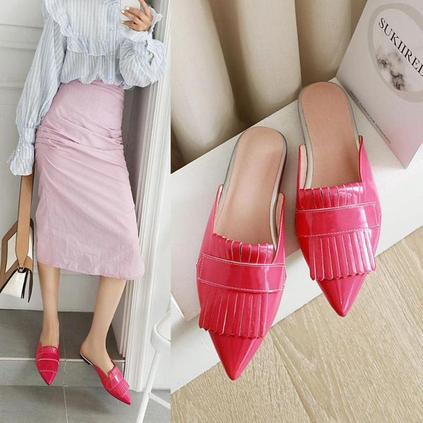 slippers women pointed toe slides women low heel mules thin heel slippers outdoor flip flops pleated shoes female sandals, Black
slippers women pointed toe slides women low heel mules thin heel slippers outdoor flip flops pleated shoes female sandals, Black