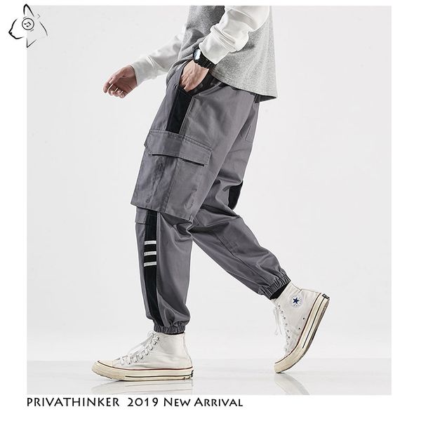 men autumn loose pockets pants mens streetwear fashion jogger male korean loose side stripe trousers oversize 2019, Black
men autumn loose pockets pants mens streetwear fashion jogger male korean loose side stripe trousers oversize 2019, Black