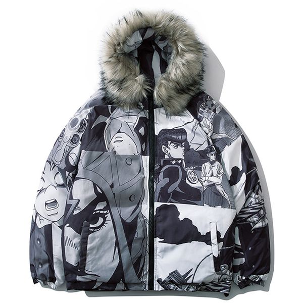winter coat men cartoon comics print hooded cotton padded parkas men streetwear detachable collar windbreaker hip hop jacket, Black
winter coat men cartoon comics print hooded cotton padded parkas men streetwear detachable collar windbreaker hip hop jacket, Black