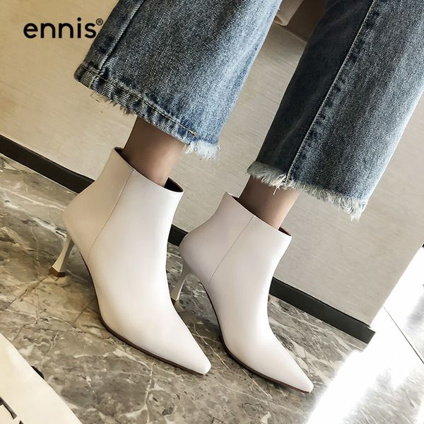 ennis 2019 designer pointed toe stiletto boots women genuine leather boots thin high heels white zipper pump shoes a9195, Black
ennis 2019 designer pointed toe stiletto boots women genuine leather boots thin high heels white zipper pump shoes a9195, Black