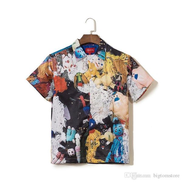 summer new mens designer t shirts fashion brand doll print shirt cardigan short sleeve men tee, White;black
summer new mens designer t shirts fashion brand doll print shirt cardigan short sleeve men tee, White;black