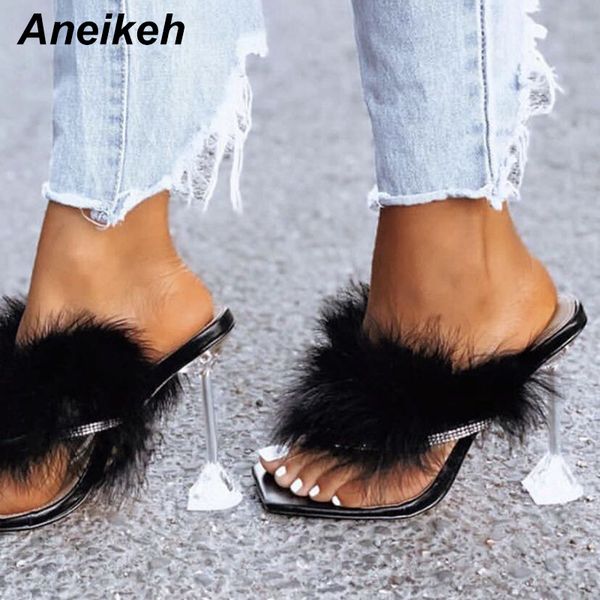 aneikeh summer crystal flip flops square toe slides high heel slippers fashion outside slip on thin heels fluffy wome mules, Black
aneikeh summer crystal flip flops square toe slides high heel slippers fashion outside slip on thin heels fluffy wome mules, Black