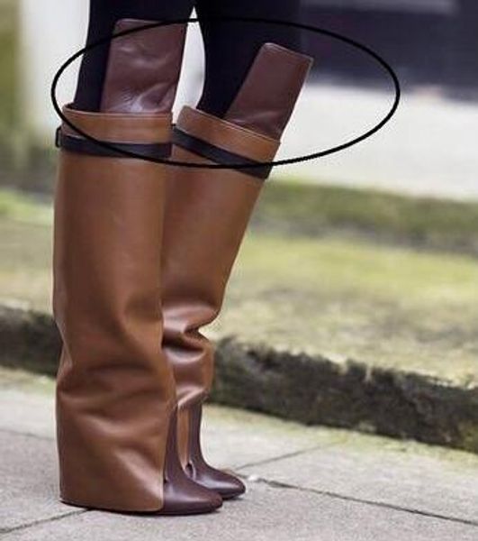 2019 fashion style winter shoes knee high ladies motorcycle boots high heels winter leather sharklock fold over wedge boots women, Black
2019 fashion style winter shoes knee high ladies motorcycle boots high heels winter leather sharklock fold over wedge boots women, Black
