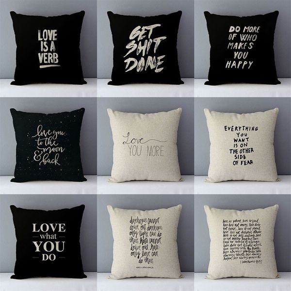 simply style cushion cover home decorative pillows 45x45cm cotton linen bedding pillowcase 72g/pc white black words printed d5
simply style cushion cover home decorative pillows 45x45cm cotton linen bedding pillowcase 72g/pc white black words printed d5