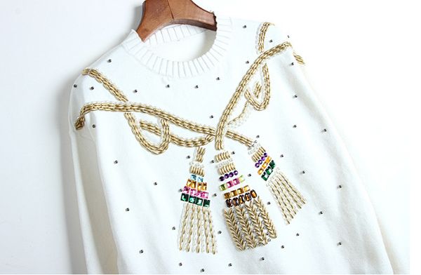 2020 designer knitted sweater for women vintage ethnic beading rope necklace knitted sweater pullover s-l, White;black
2020 designer knitted sweater for women vintage ethnic beading rope necklace knitted sweater pullover s-l, White;black