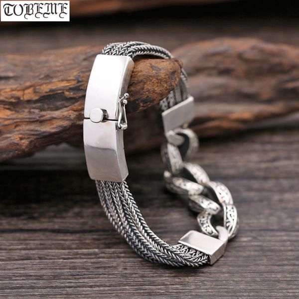 100% 925 siilver braided chain bracelet vintage 925 sterling man bracelet thailand silver fashion, Black
100% 925 siilver braided chain bracelet vintage 925 sterling man bracelet thailand silver fashion, Black