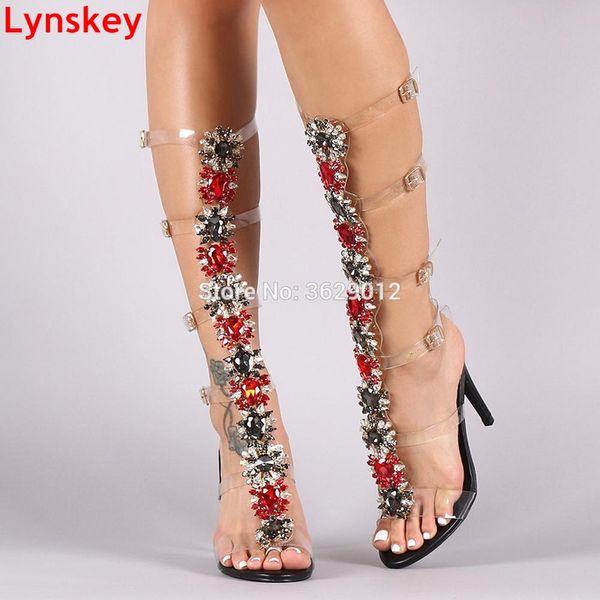 lynskey pvc transparent gladiator sandals woman open toe rhinestone diamond clear high heel shoes women summer boots, Black
lynskey pvc transparent gladiator sandals woman open toe rhinestone diamond clear high heel shoes women summer boots, Black