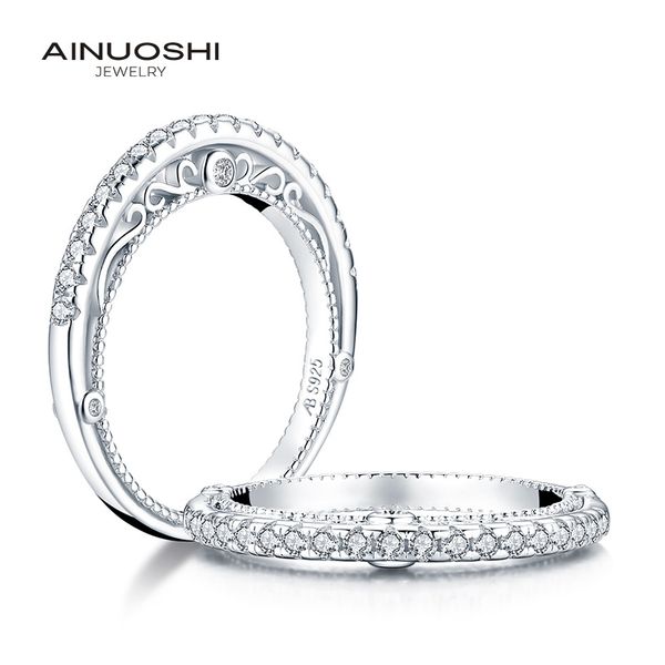 ainuoshi luxury 925 sterling silver band rings women engagement simulated diamond princess wedding silver bridal rings jewelry y200106, Slivery;golden
ainuoshi luxury 925 sterling silver band rings women engagement simulated diamond princess wedding silver bridal rings jewelry y200106, Slivery;golden