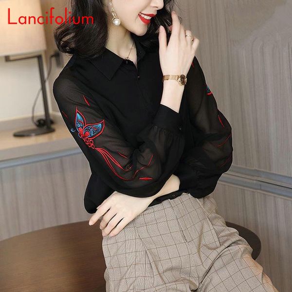 black chiffon blouse women spring summer long sleeve butterfly elegant office blouse ladies button up plus size korean shirt, White
black chiffon blouse women spring summer long sleeve butterfly elegant office blouse ladies button up plus size korean shirt, White