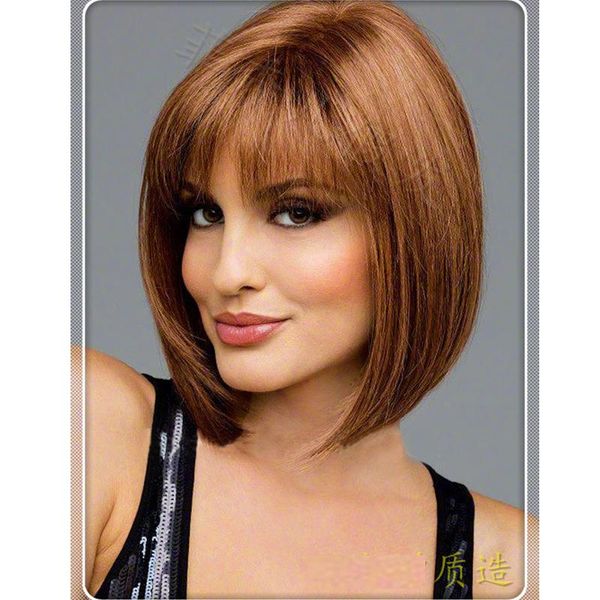 12 inches fashion straight short bob wigs women fashion stylish women short straight wig synthetic hair medium brown ombre blonde wig, Black
12 inches fashion straight short bob wigs women fashion stylish women short straight wig synthetic hair medium brown ombre blonde wig, Black
