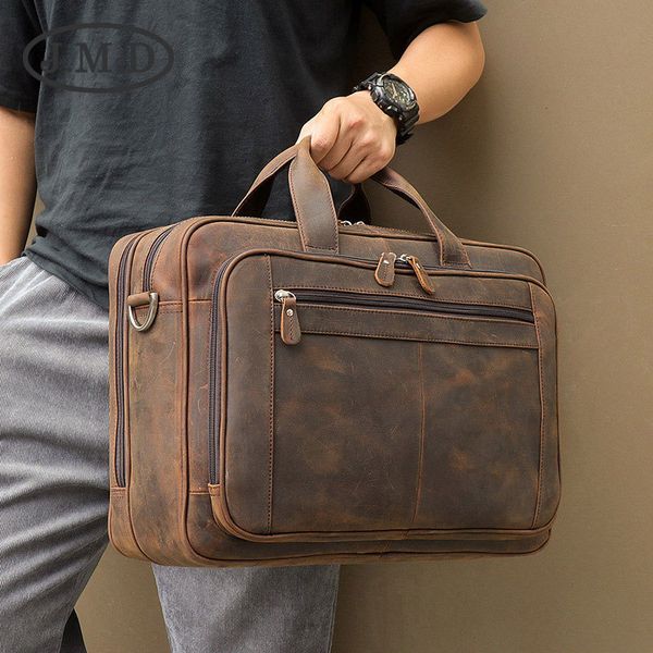 j.m.d new retro genuine leather men's bag crazy horse leather handbag large briefcase 17 inch computer bag 7320
j.m.d new retro genuine leather men's bag crazy horse leather handbag large briefcase 17 inch computer bag 7320