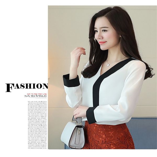 2020 spring new women blouse v-neck long sleeve shirt female solid patchwork chiffon casual shirts blusas mujer de moda, White
2020 spring new women blouse v-neck long sleeve shirt female solid patchwork chiffon casual shirts blusas mujer de moda, White