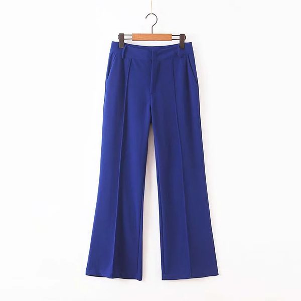 xl-2192 women's dress new products blue high-waisted suit pants, White;black 
xl-2192 women's dress new products blue high-waisted suit pants, White;black