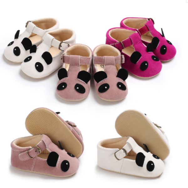 Pudcoco Infant Soft Sole Silica Newborn Panda Leather Baby Shoes Prewalker Panda First Walkers