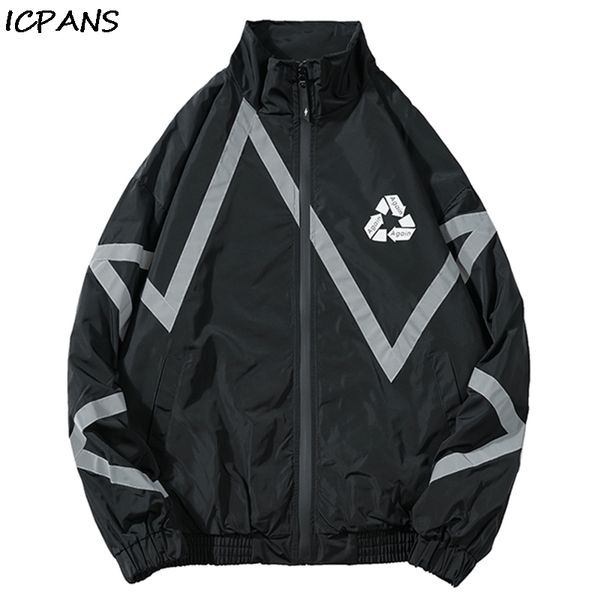 icpans 3m reflective striped zip up windbreaker track jackets men 2019 hip hop casual outwear jacket coats male fashion, Black;brown
icpans 3m reflective striped zip up windbreaker track jackets men 2019 hip hop casual outwear jacket coats male fashion, Black;brown