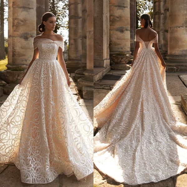 2020 champagne wedding dresses a line off shoulder appliqued sequins lace boho bridal gowns sweep train custom made bohemian wedding dress, White
2020 champagne wedding dresses a line off shoulder appliqued sequins lace boho bridal gowns sweep train custom made bohemian wedding dress, White