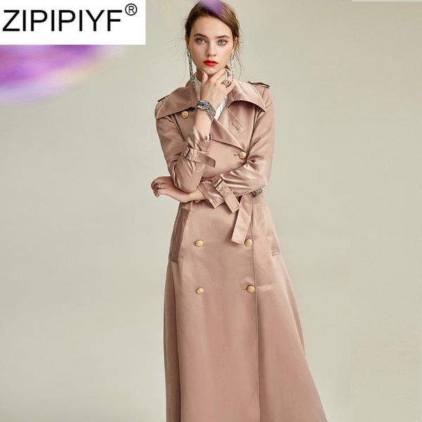 women casual solid color double breasted outwear fashion sashes office coat 2020 spring design turn down collar long trench, Tan;black
women casual solid color double breasted outwear fashion sashes office coat 2020 spring design turn down collar long trench, Tan;black