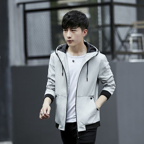 hooded men's coat delay trend of fashion slim fit jacket 2019 spring and autumn new style teenager men's top, Black;brown
hooded men's coat delay trend of fashion slim fit jacket 2019 spring and autumn new style teenager men's top, Black;brown