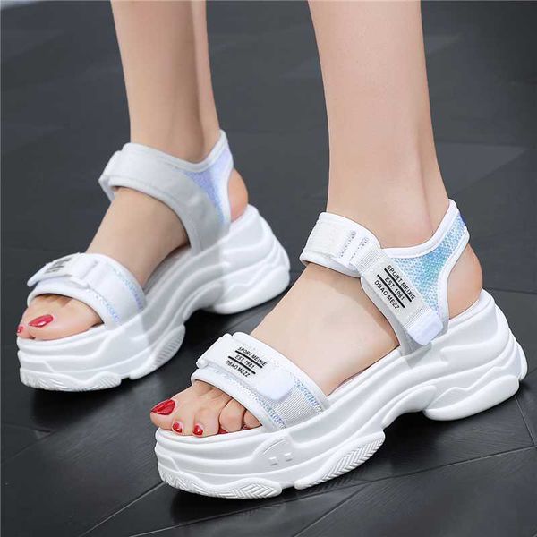 8cm high platform women's sandals 2019 fashion summer women beach chunky sandal casual thick soled woman shoes white sandals, Black
8cm high platform women's sandals 2019 fashion summer women beach chunky sandal casual thick soled woman shoes white sandals, Black