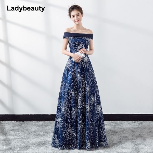 ladybeauty 2019 navy blue luxury satin lace flower long evening dress the princess married banquet party prom dress, White;black
ladybeauty 2019 navy blue luxury satin lace flower long evening dress the princess married banquet party prom dress, White;black