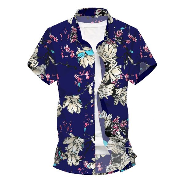 2019 fashion summer beach hawaiian short sleeve shirt men blue floral printed casual dress shirts male comfortable clothes, White;black
2019 fashion summer beach hawaiian short sleeve shirt men blue floral printed casual dress shirts male comfortable clothes, White;black
