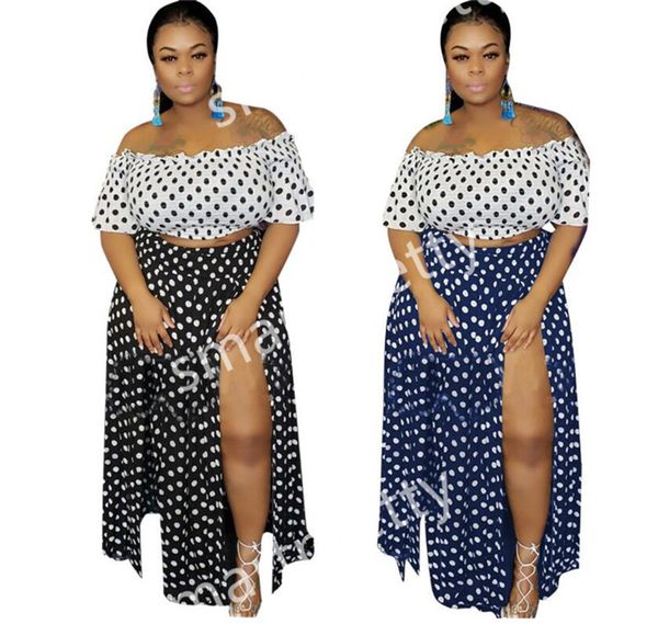 l-4xl plus size women dots split skirt long dress and crops chest wrap tankvest summer 2 piece set shoulder off party club cloth ly310, White
l-4xl plus size women dots split skirt long dress and crops chest wrap tankvest summer 2 piece set shoulder off party club cloth ly310, White