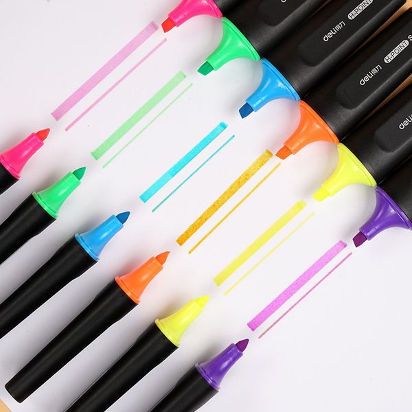 6 colors highlighter marker set kawaii mini colorful watercolor fluorescent pens for students gifts office stationery supplies, Black;red
6 colors highlighter marker set kawaii mini colorful watercolor fluorescent pens for students gifts office stationery supplies, Black;red