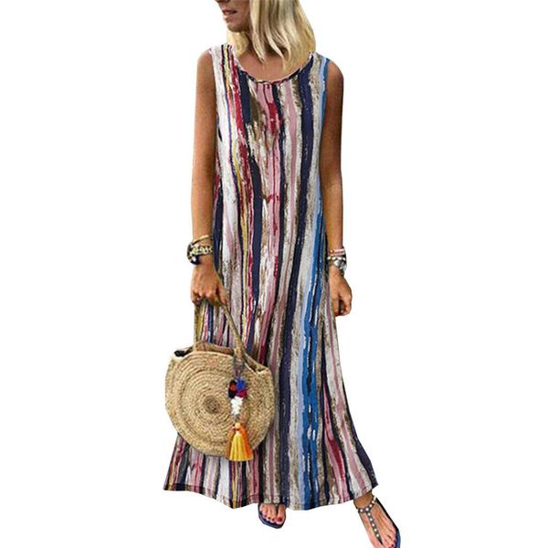fashion boho summer womens sleeveless v-neck striped hem baggy kaftan ladies casual loose maxi long dress sundress, Black;gray
fashion boho summer womens sleeveless v-neck striped hem baggy kaftan ladies casual loose maxi long dress sundress, Black;gray