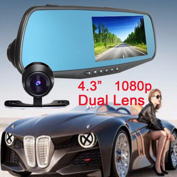 hd 4.3 inch dual lens recorder mirror vehicle dvr dash cam car rear view camera
hd 4.3 inch dual lens recorder mirror vehicle dvr dash cam car rear view camera