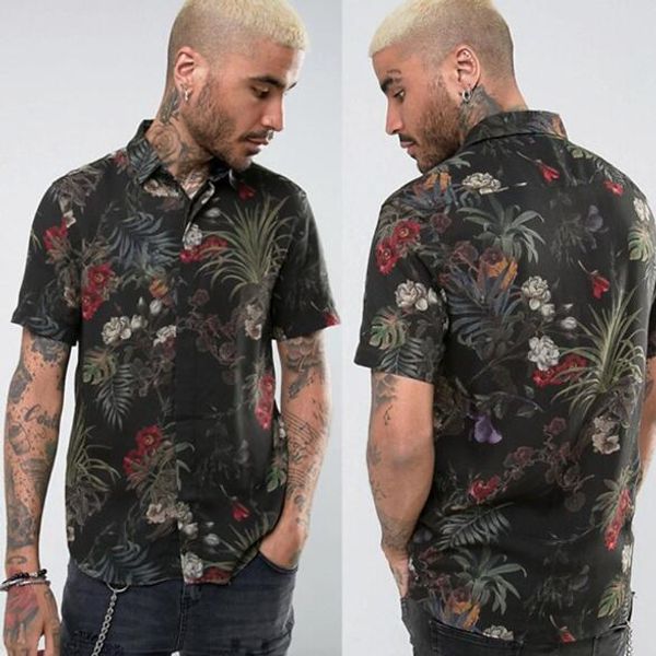 Mens Casual Shirt Floral Printed Short Sleeve Shirt Vacation Casual Summer Hawaiian Style Asian Size Free Shipping 
Mens Casual Shirt Floral Printed Short Sleeve Shirt Vacation Casual Summer Hawaiian Style Asian Size Free Shipping