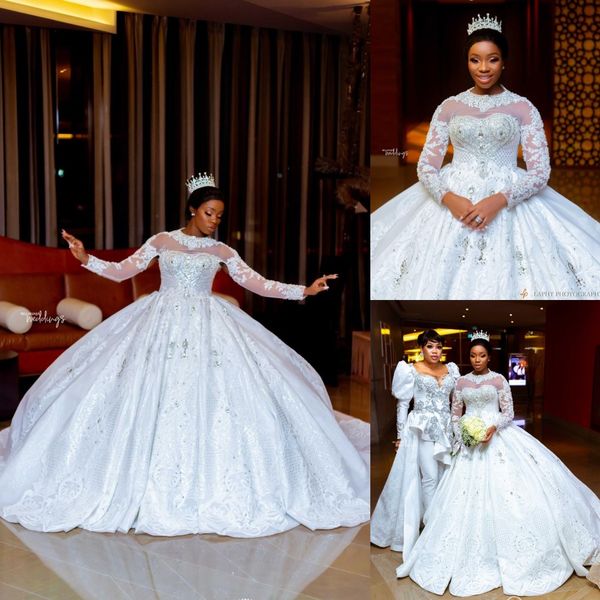 2020 luxury muslim ball gown wedding dresses long sleeve high neck crystal appliqued lace bridal wedding gowns sweep train vestido de novia
2020 luxury muslim ball gown wedding dresses long sleeve high neck crystal appliqued lace bridal wedding gowns sweep train vestido de novia