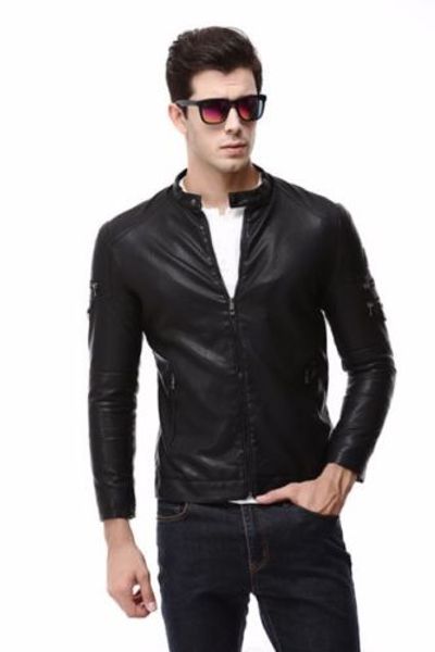 mens pu leather locomotive jacket slim blazers outwear handsome casual coats new, Black
mens pu leather locomotive jacket slim blazers outwear handsome casual coats new, Black
